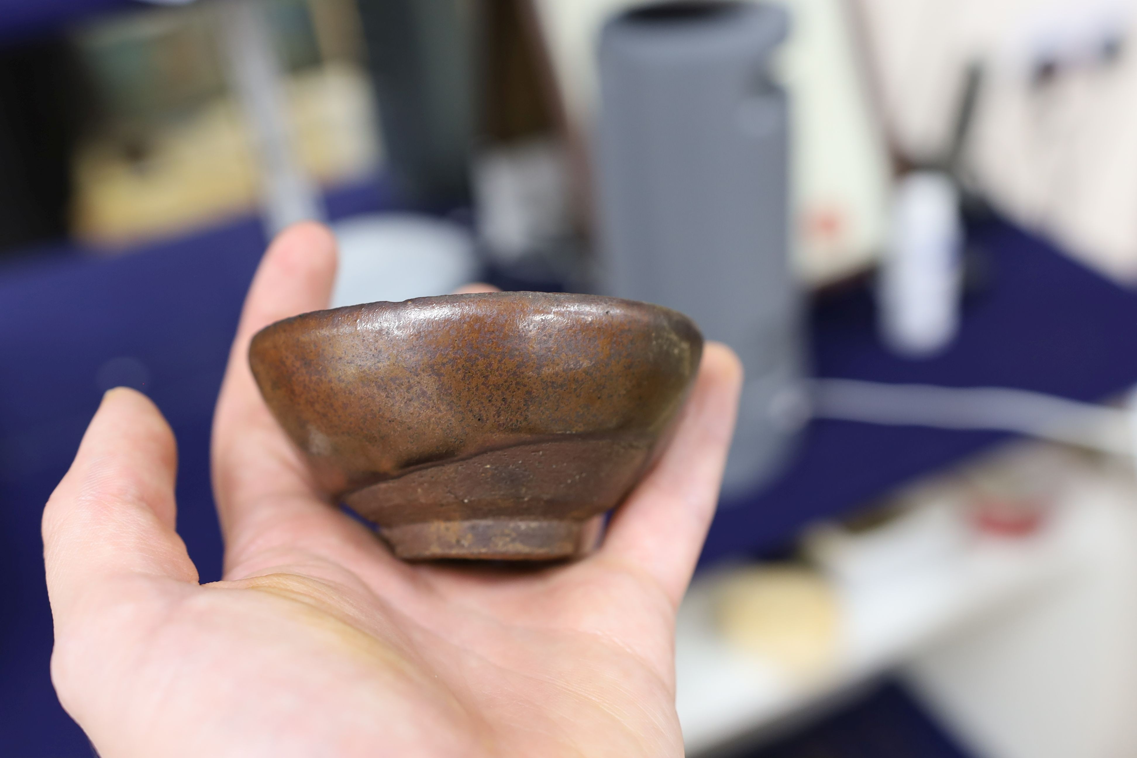 A group of Chinese Jian ware tea bowls, Song dynasty, largest 11.5 cms diameter, 7cm to 11.4cm diameter